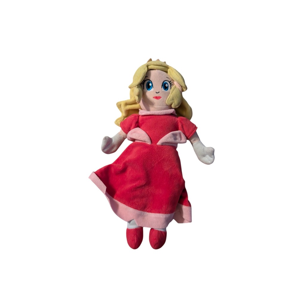 Nintendo Princess Peach Plush Doll Pink Dress‎ Super Mario Bros Collectible Toy